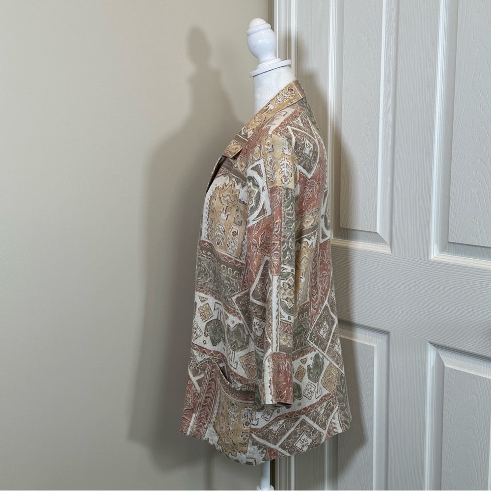 Vintage multicolor  neutral Joanna Blazer size M/L - Picture 3 of 6